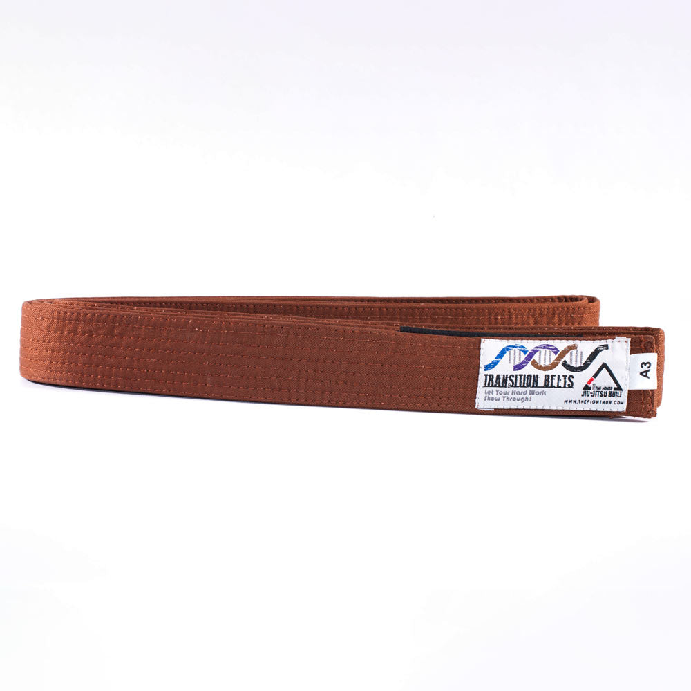 Brazilian Jiu-Jitsu Transition Belt – Adult – Fading Rank Design (Brown) - The Fight Hub