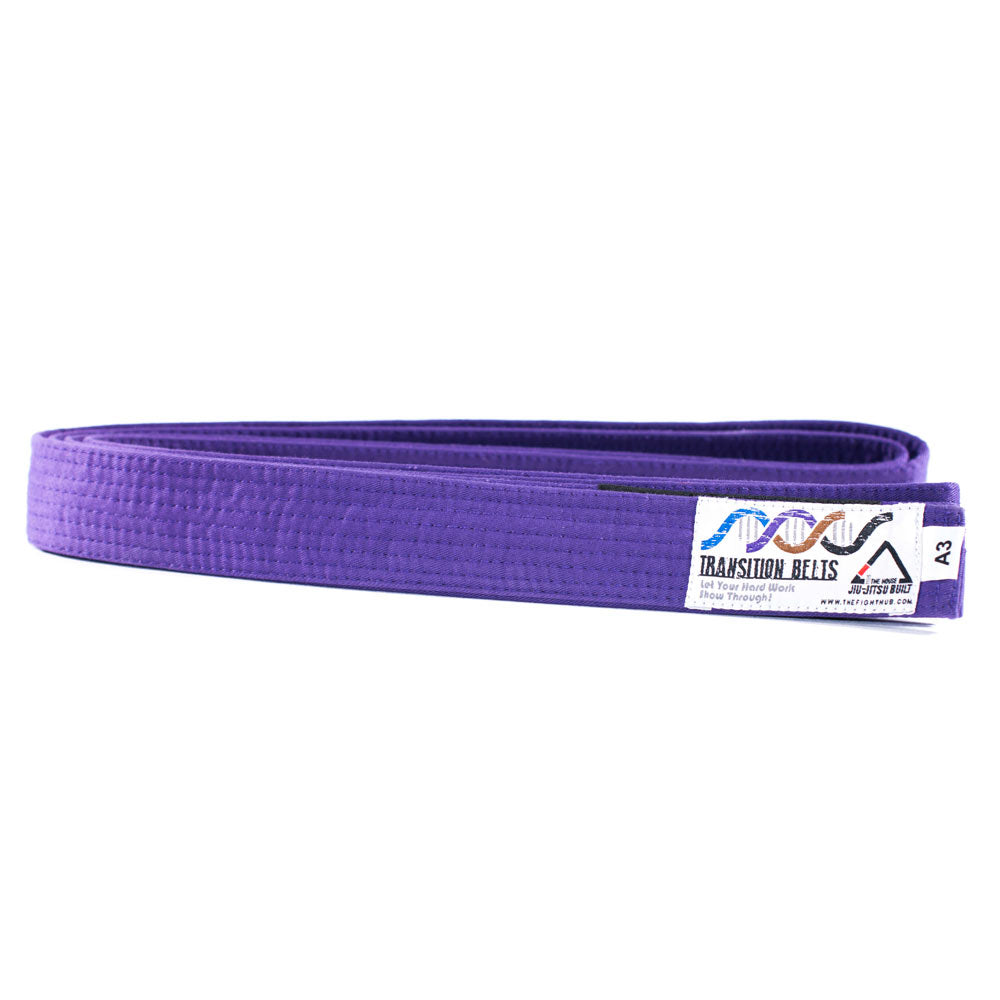 Brazilian Jiu-Jitsu Transition Belt – Adult – Fading Rank Design (Purple) - The Fight Hub
