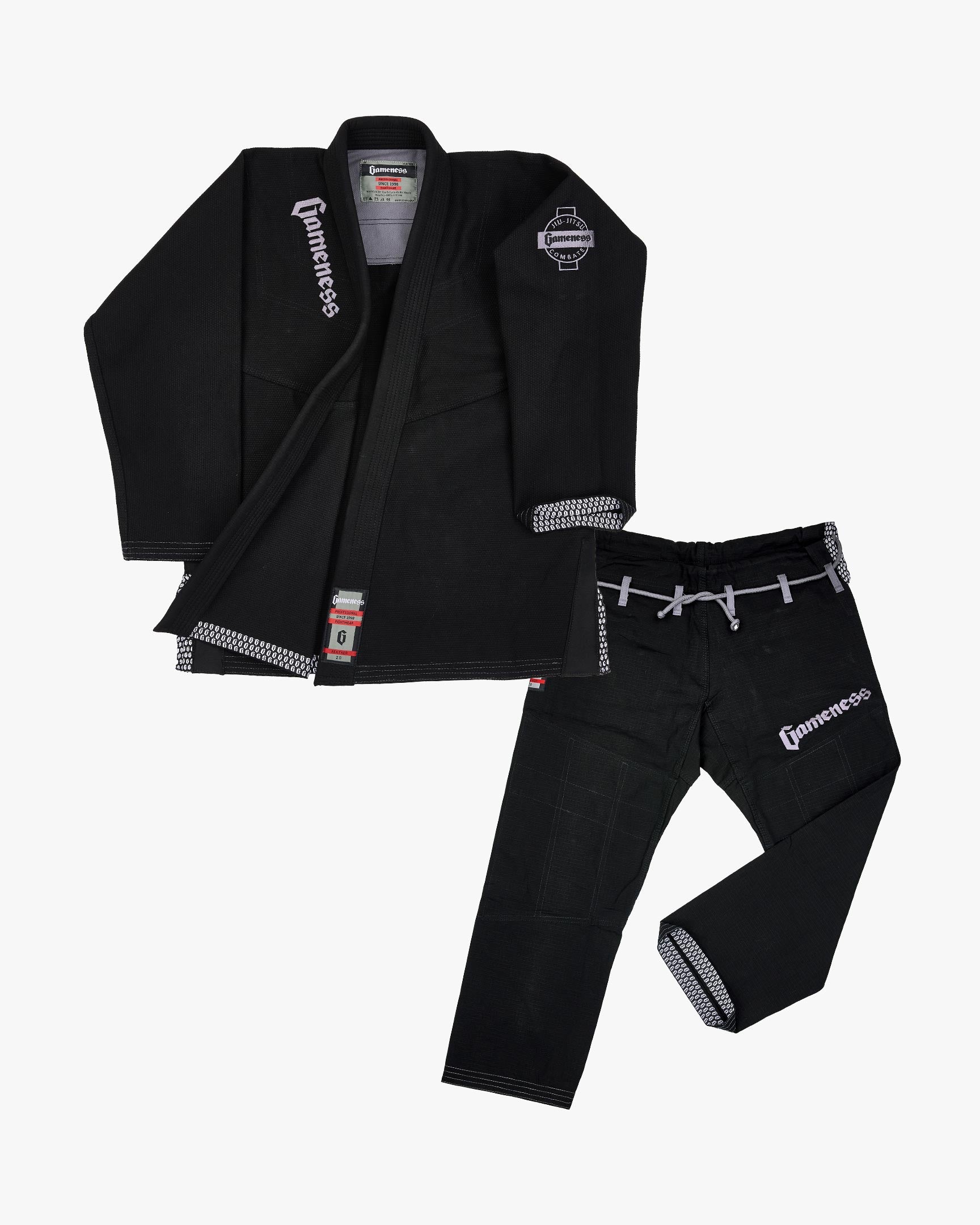 Gameness Male Feather 2.0 BJJ Gi (Black) - The Fight Hub