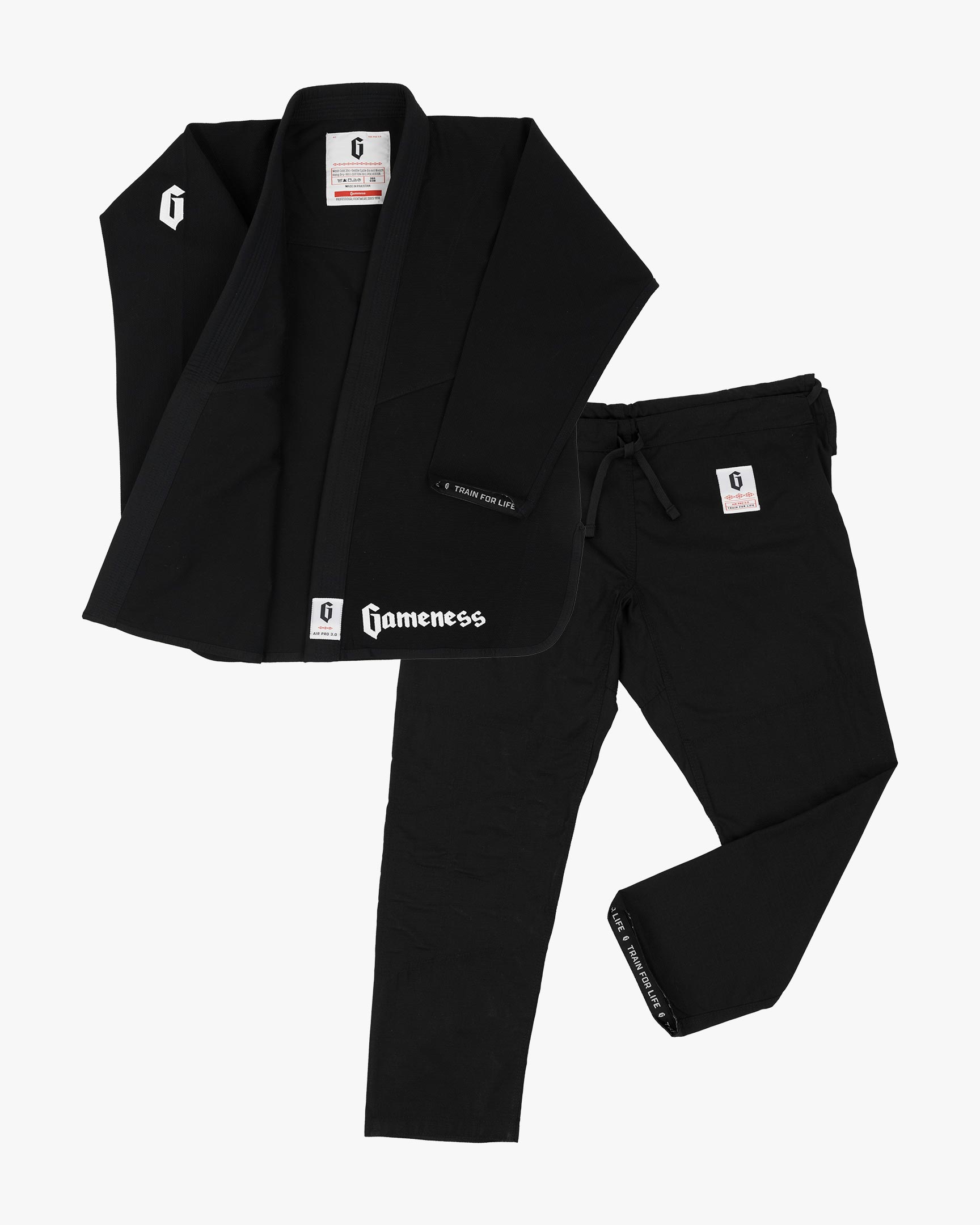 Gameness Mens Air Pro 3.0 BJJ Gi (Black) - The Fight Hub