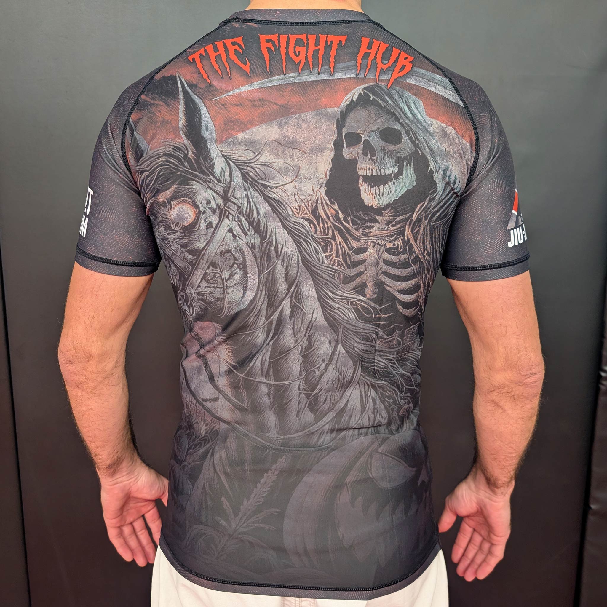 Halloween BJJ Rashguard – Grim Reaper Pumpkin Patch Short‑Sleeve - The Fight Hub