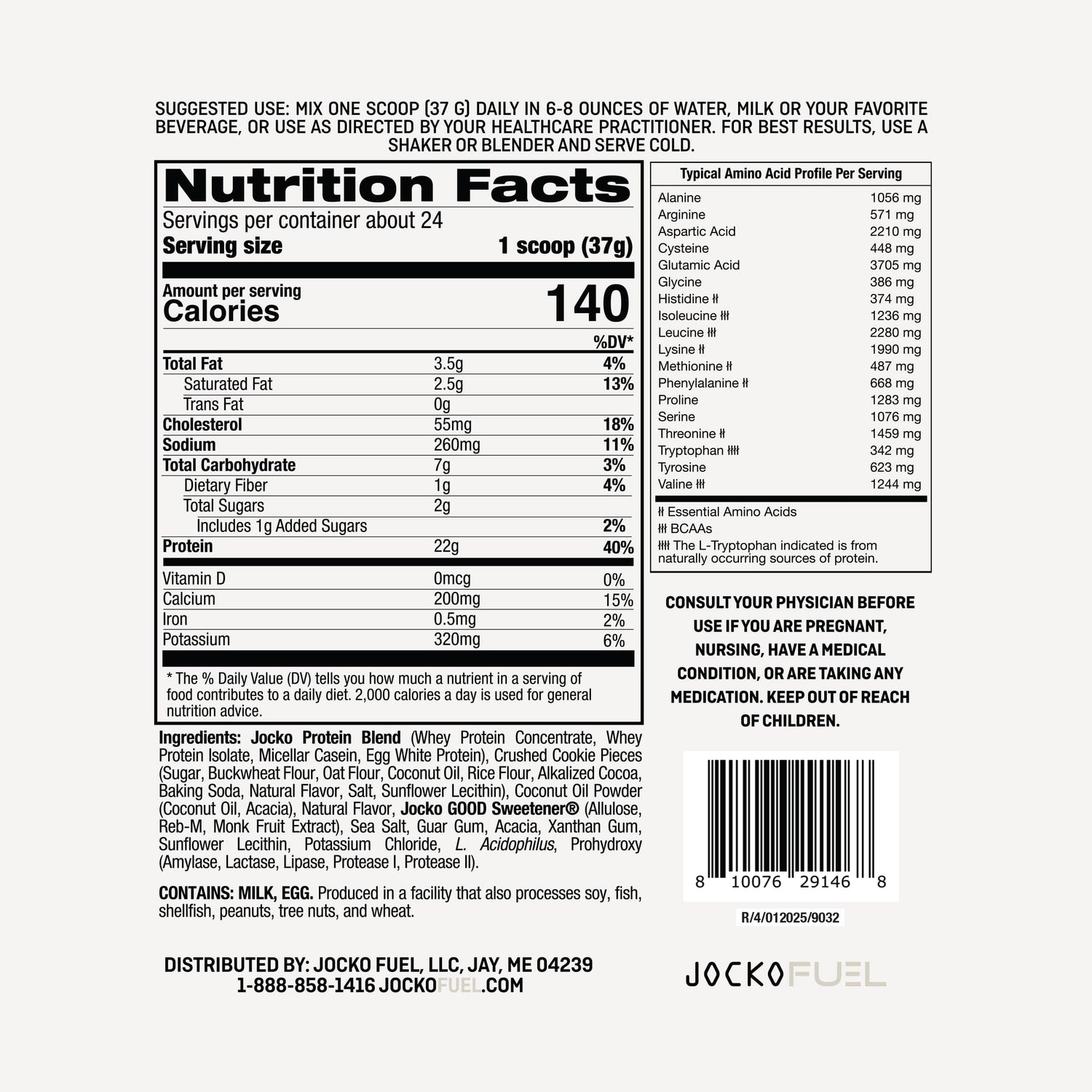 Jocko Fuel MÖLK Protein Powder - Cookies and Cream - The Fight Hub