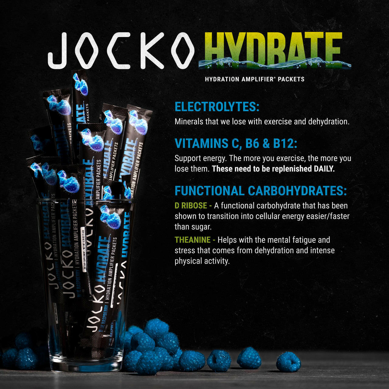 Jocko Fuel - Jocko Hydrate Sticks - Blue Raspberry - The Fight Hub