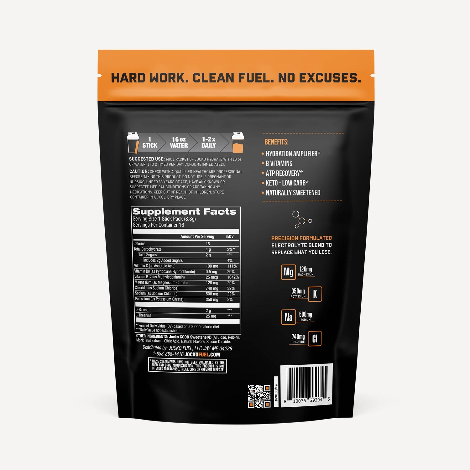 Jocko Fuel - Jocko Hydrate Sticks - Island Orange - The Fight Hub