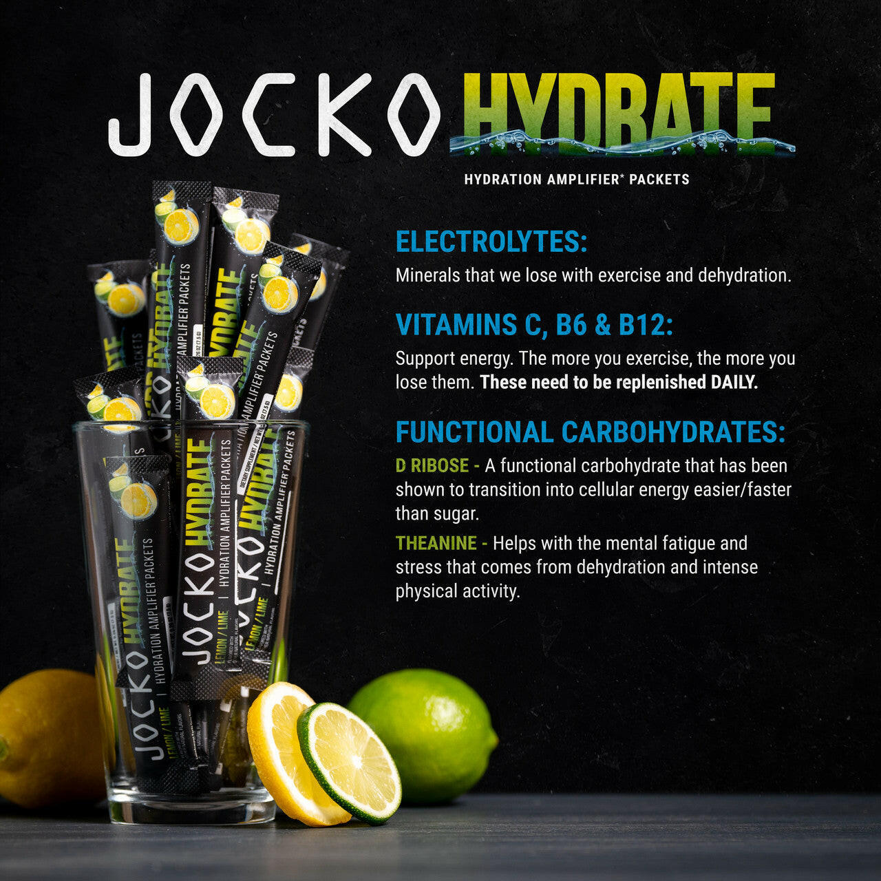 Jocko Fuel - Jocko Hydrate Sticks - Lemon Lime - The Fight Hub
