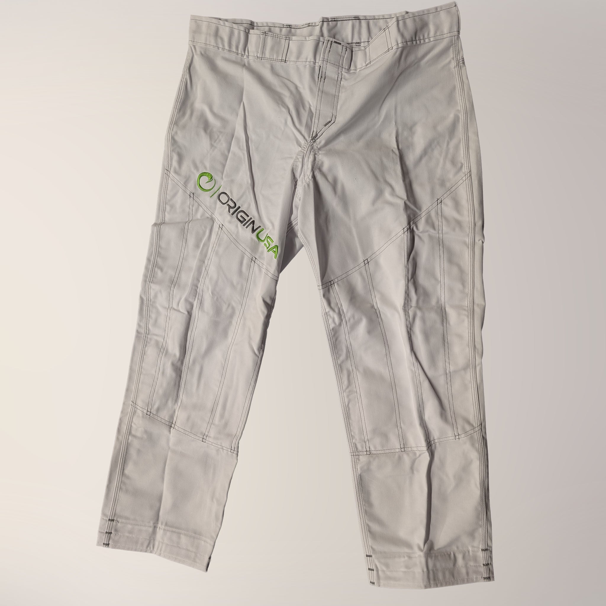 Origin Pro BJJ Gi Pants - White - Logo Embroidery - The Fight Hub