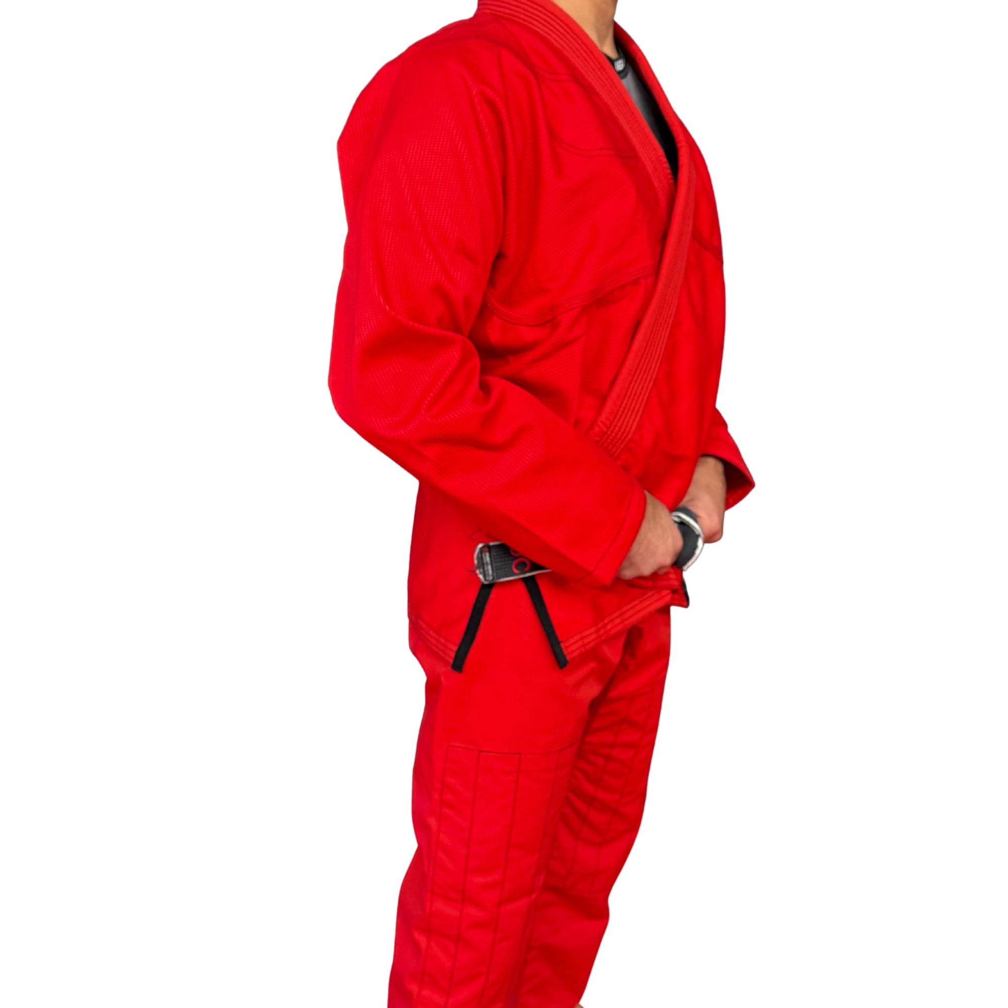 Pearl Weave BJJ Gi – Adult (Red with Black Contrast Stitching)