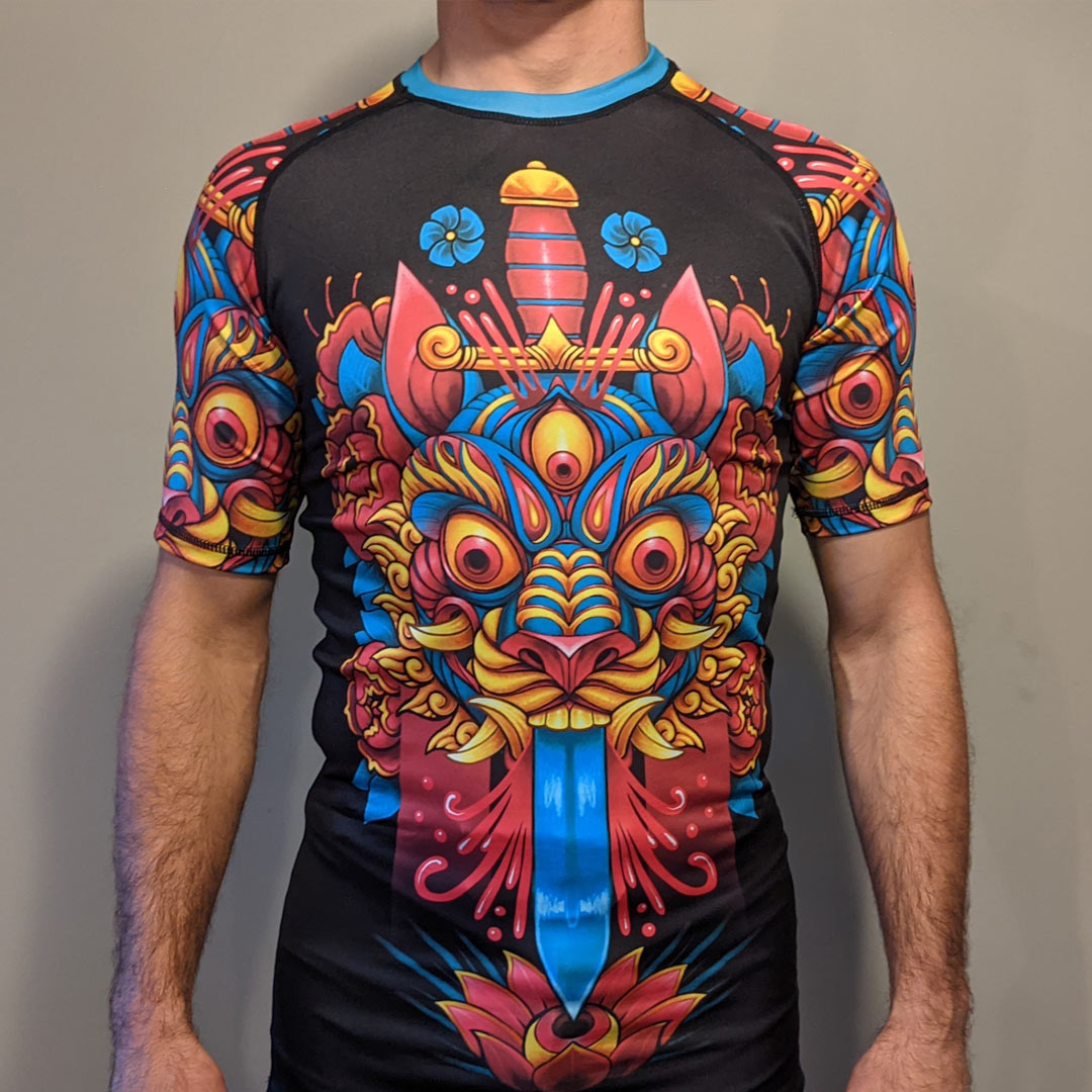 Tibetan Mask - Short-Sleeve BJJ Rashguard (Adult) - The Fight Hub