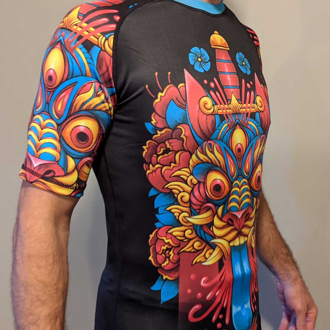 Tibetan Mask - Short-Sleeve BJJ Rashguard (Adult) - The Fight Hub