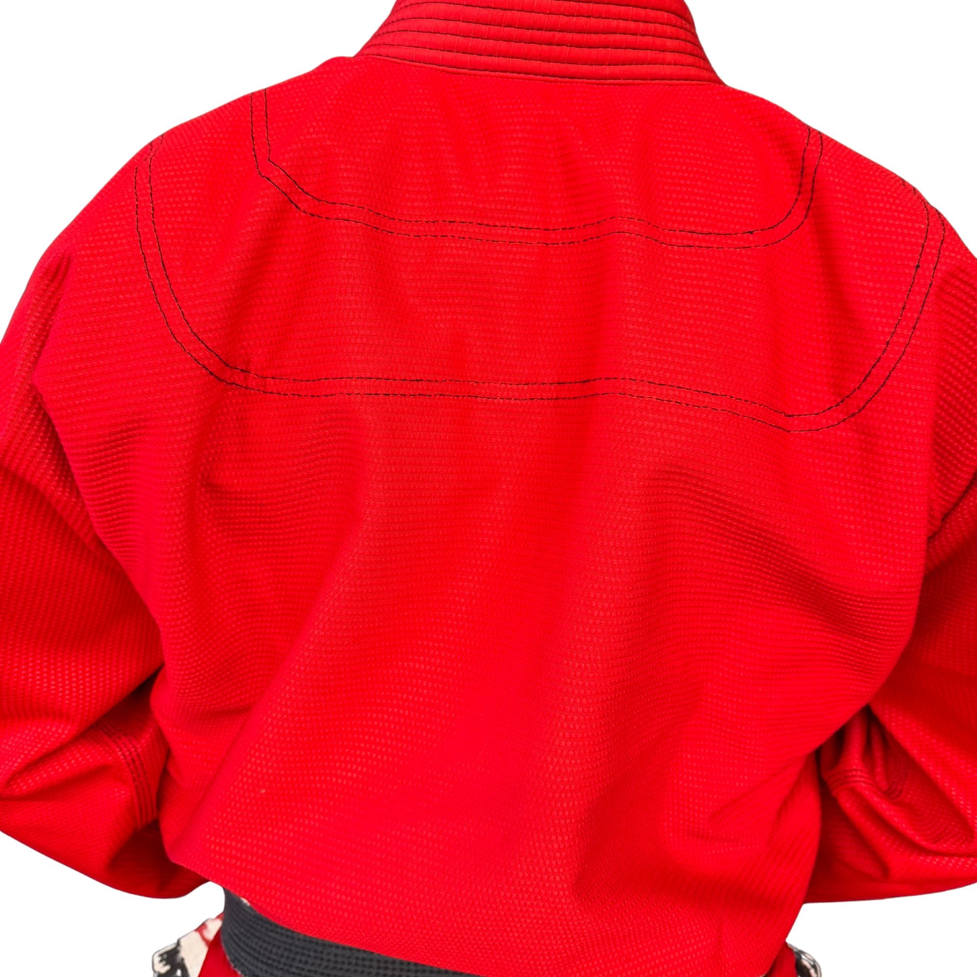 Pearl Weave BJJ Gi – Adult (Red with Black Contrast Stitching)