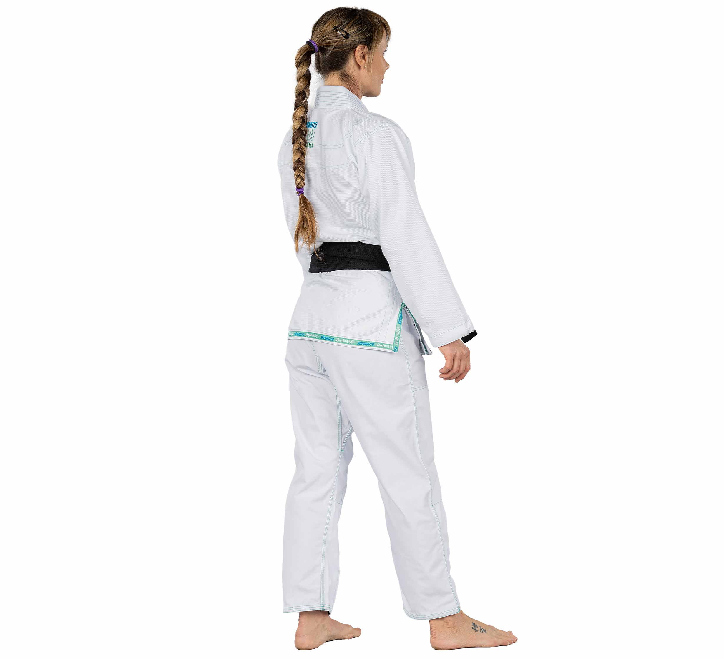 Fuji Suparaito White and Teal Womens BJJ Gi - The Fight Hub