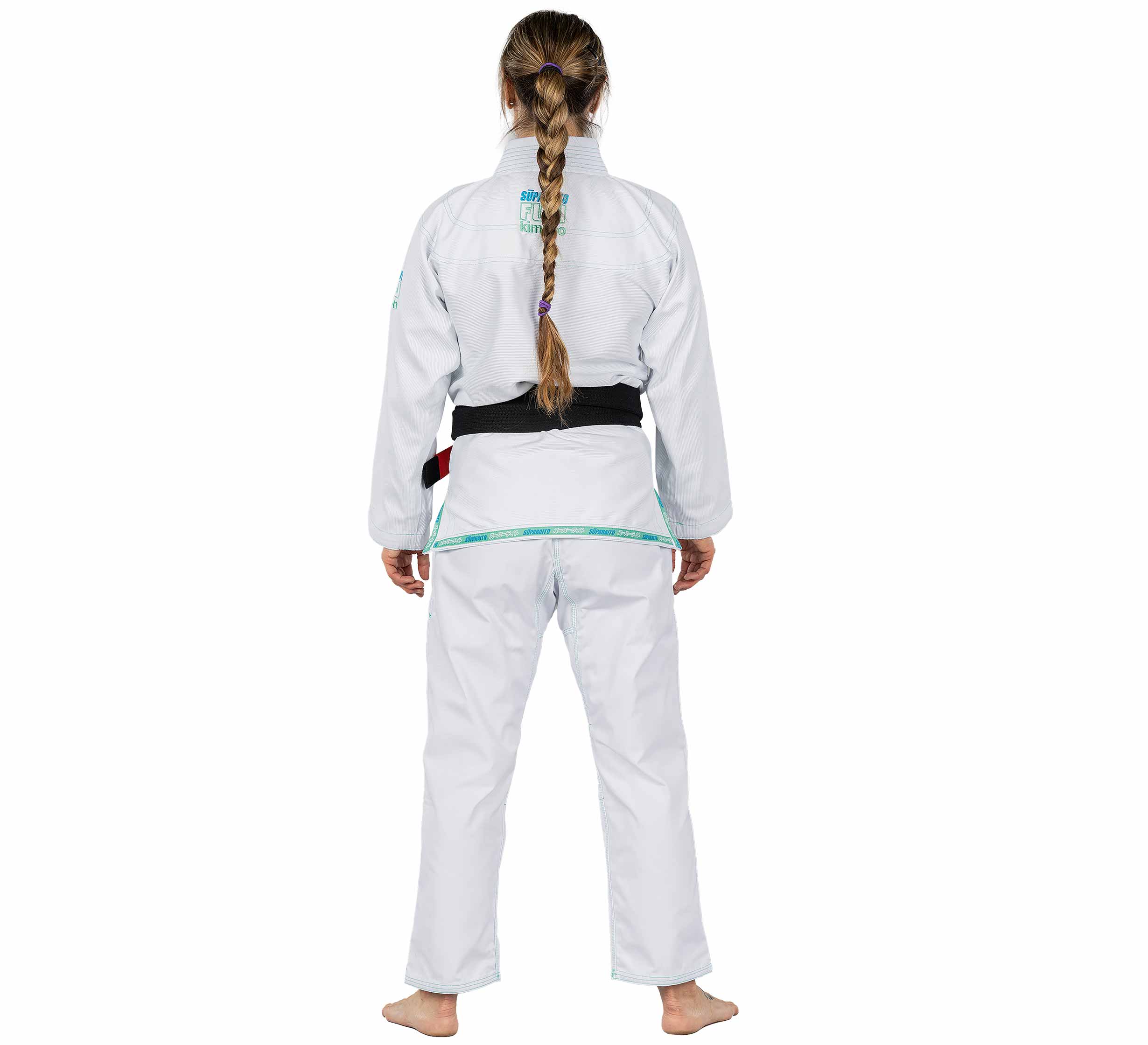 Fuji Suparaito White and Teal Womens BJJ Gi - The Fight Hub