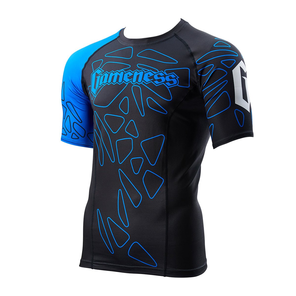 Gameness Men's Short Sleeve Pro Ranked Rash Guard - Blue