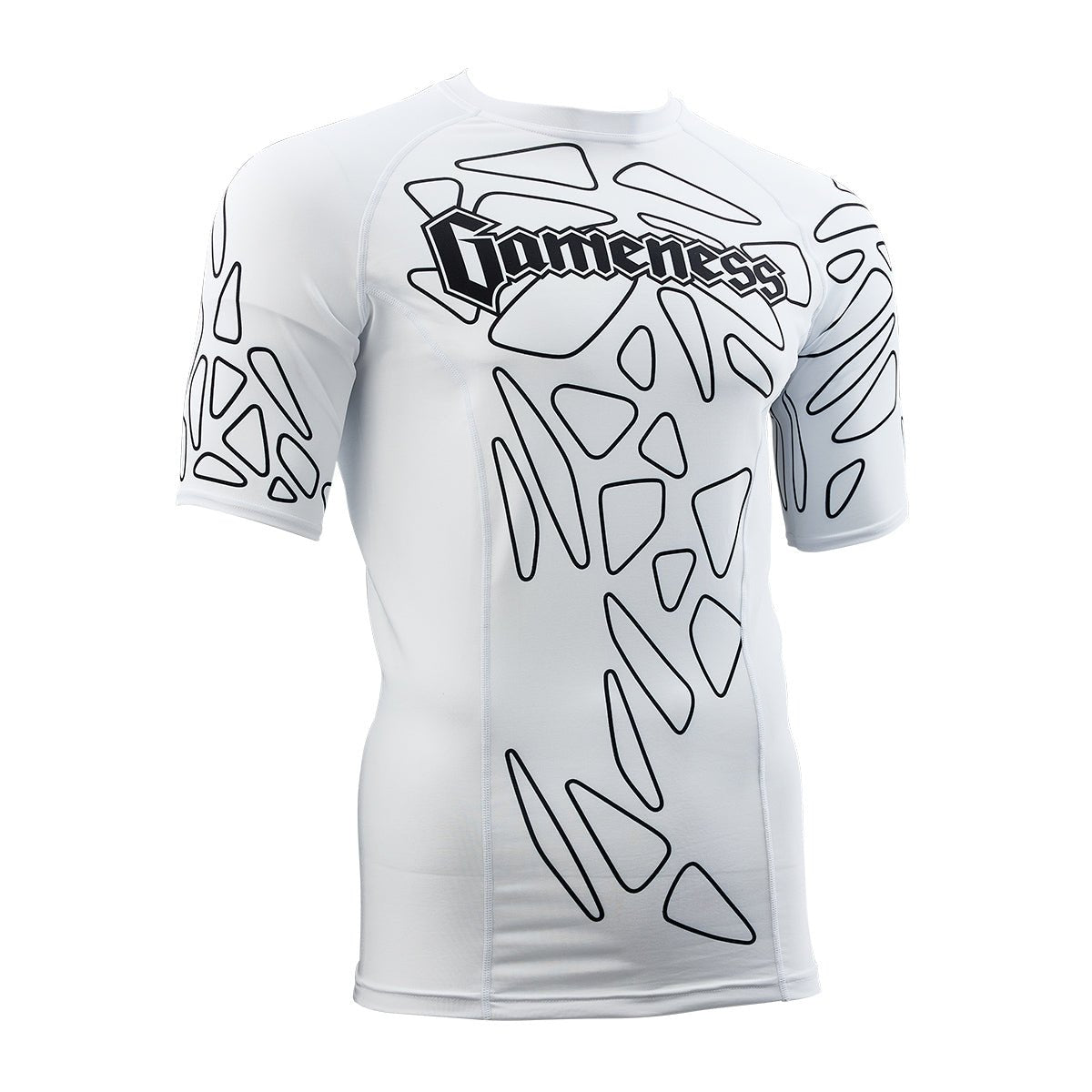 Gameness Men's Short Sleeve Pro Ranked Rash Guard - White