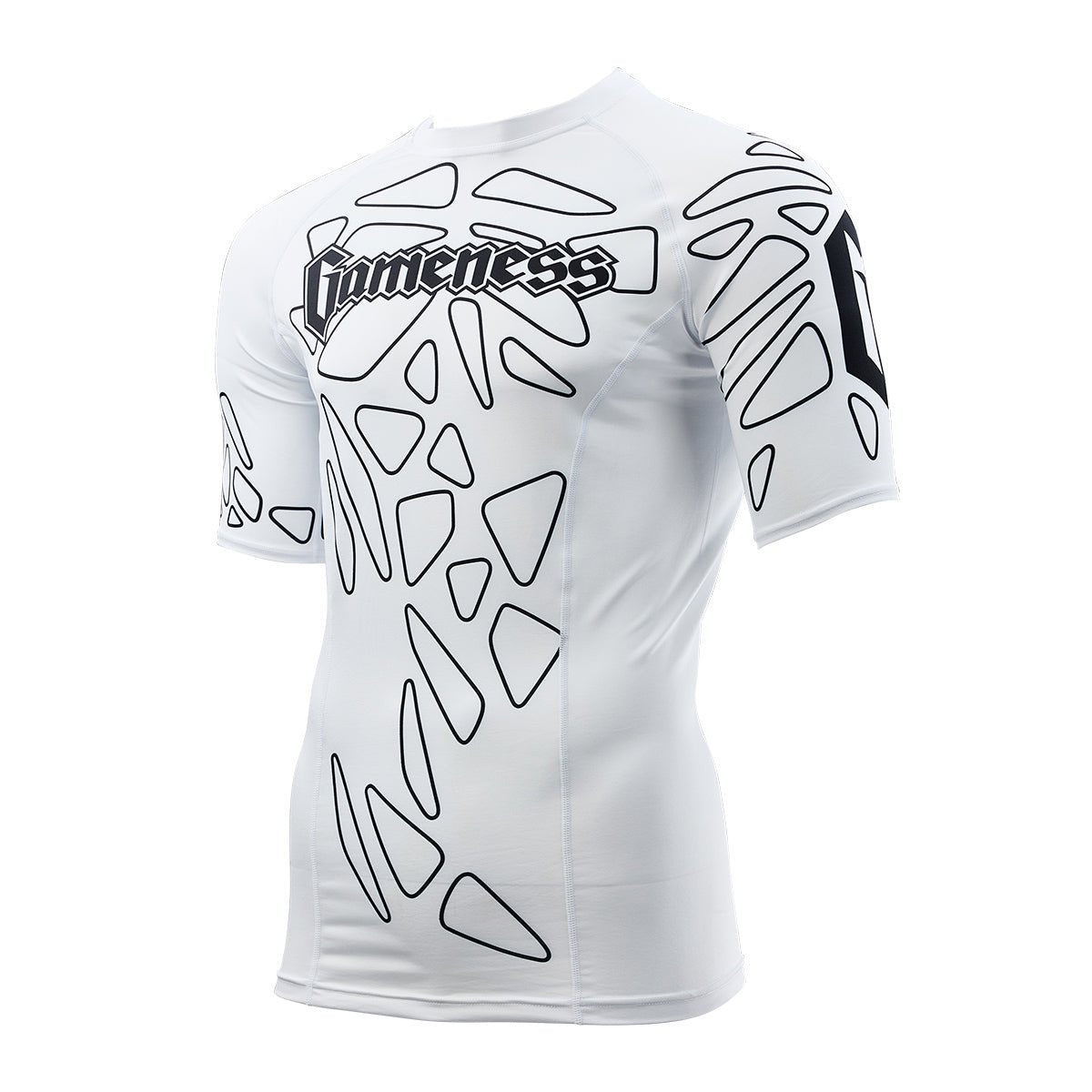 Gameness Men's Short Sleeve Pro Ranked Rash Guard - White