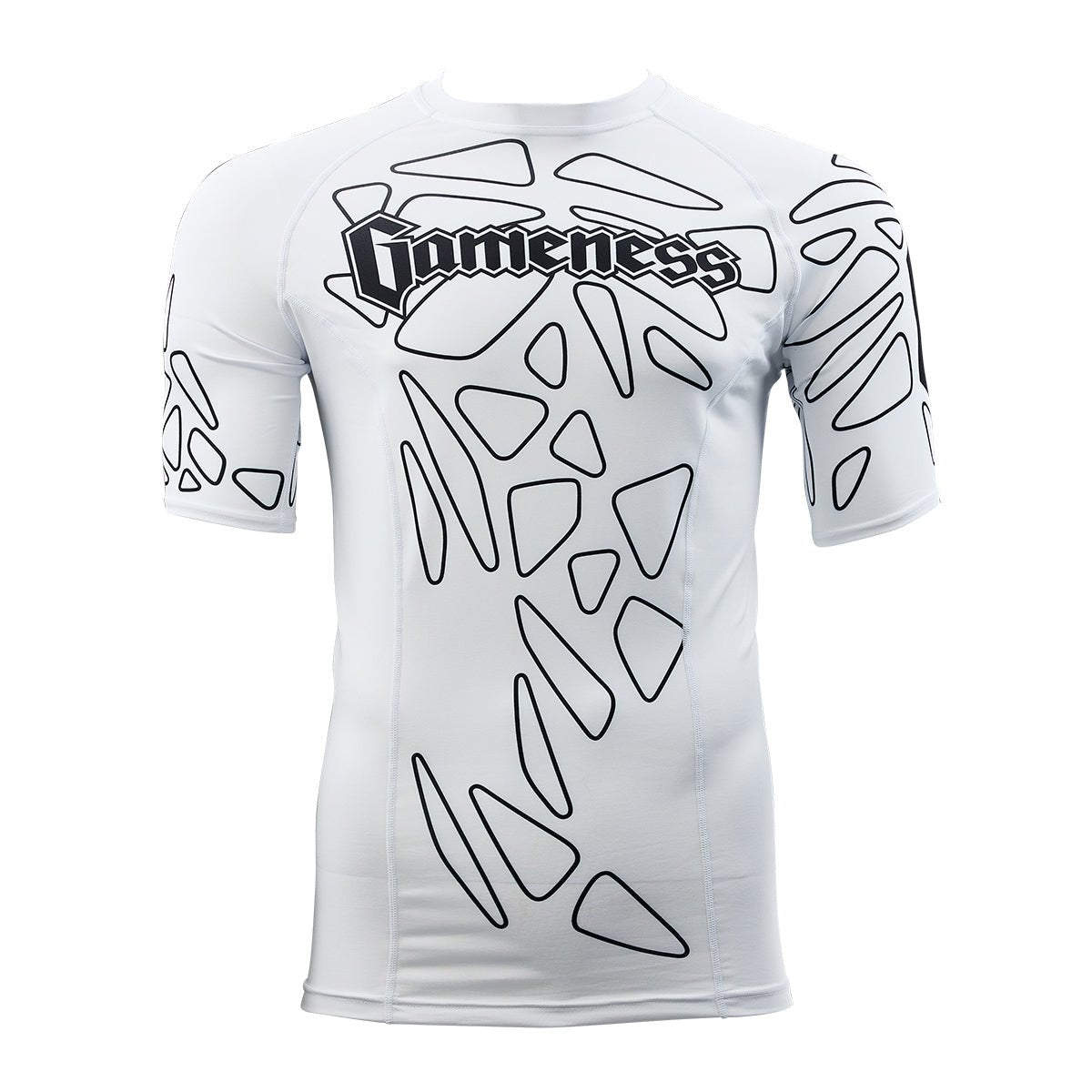 Gameness Men's Short Sleeve Pro Ranked Rash Guard - White