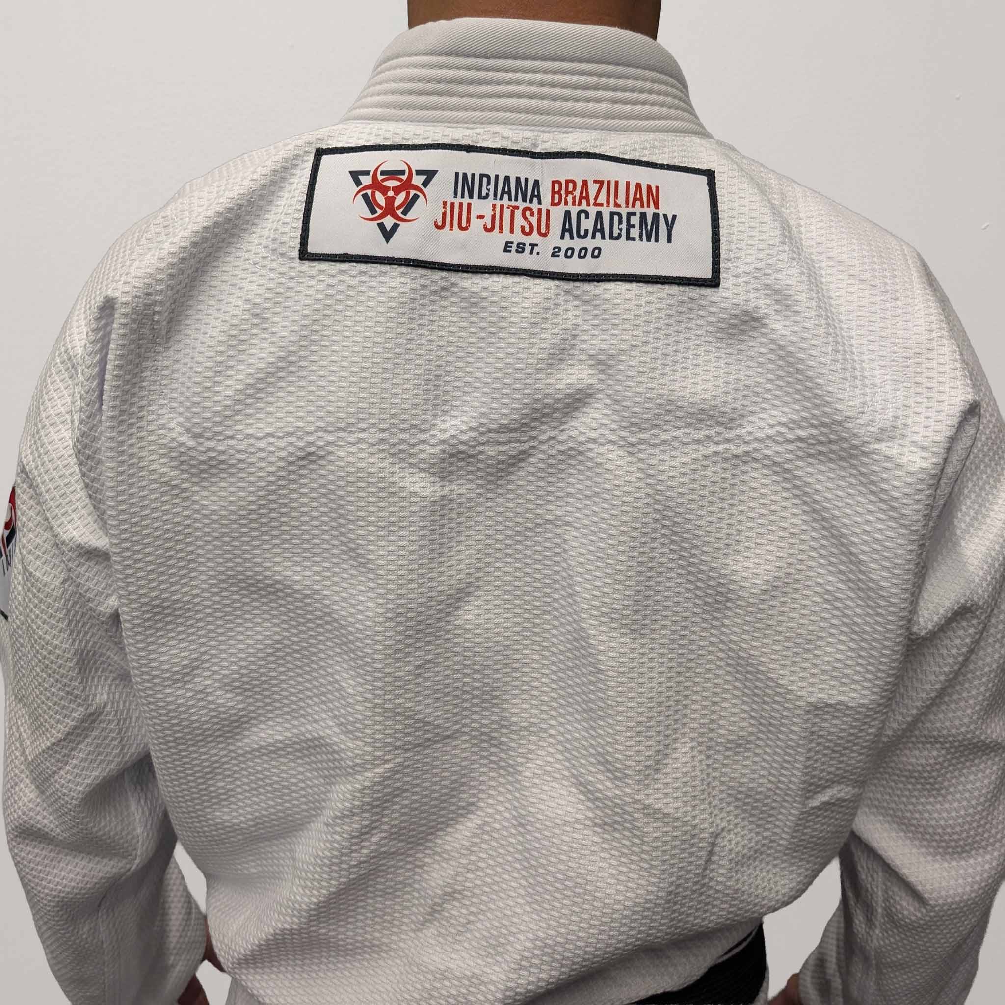 IBJJA White Gi w/ School Patches 2025 - Gold Weave