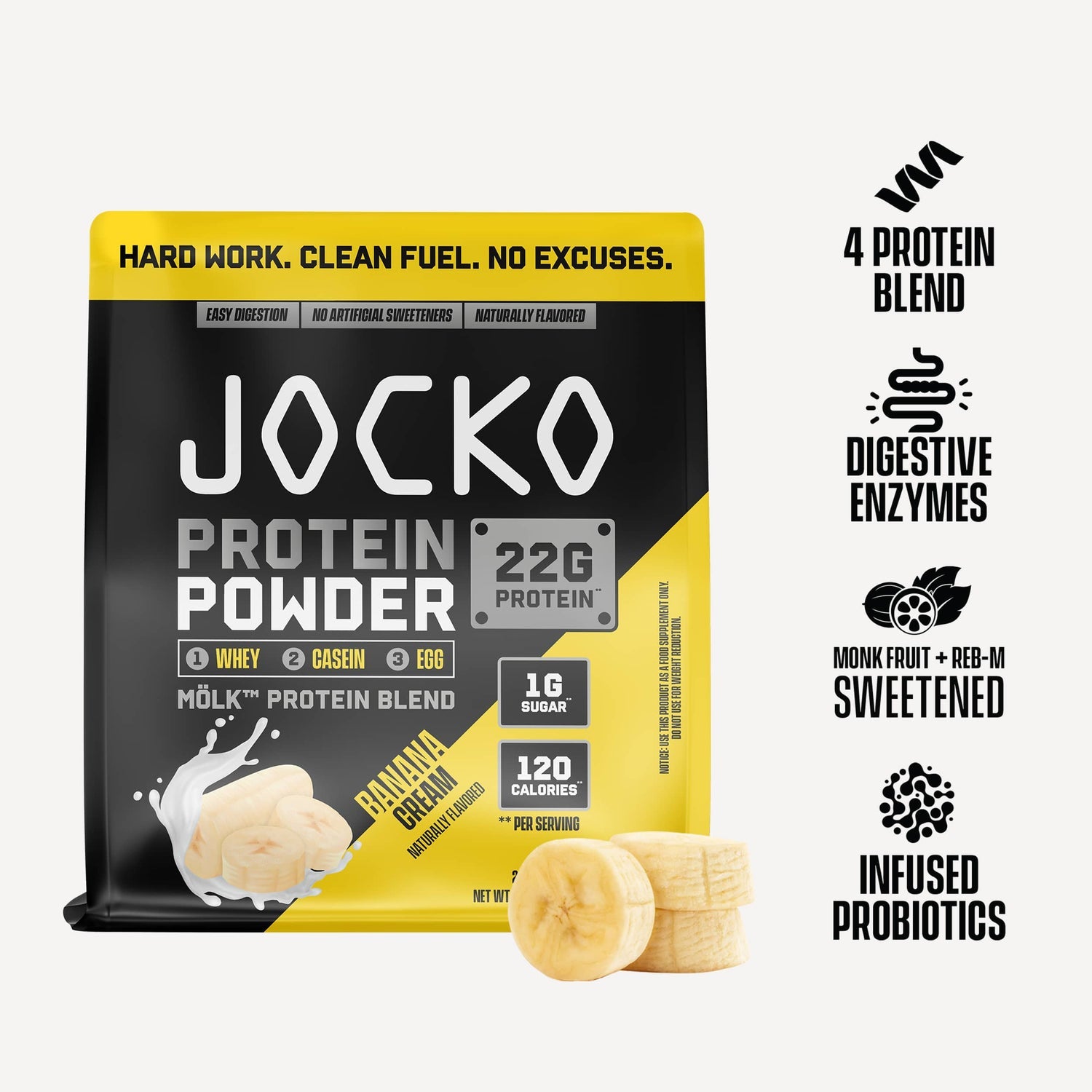 Jocko Fuel MÖLK Protein Powder - Banana Cream - The Fight Hub