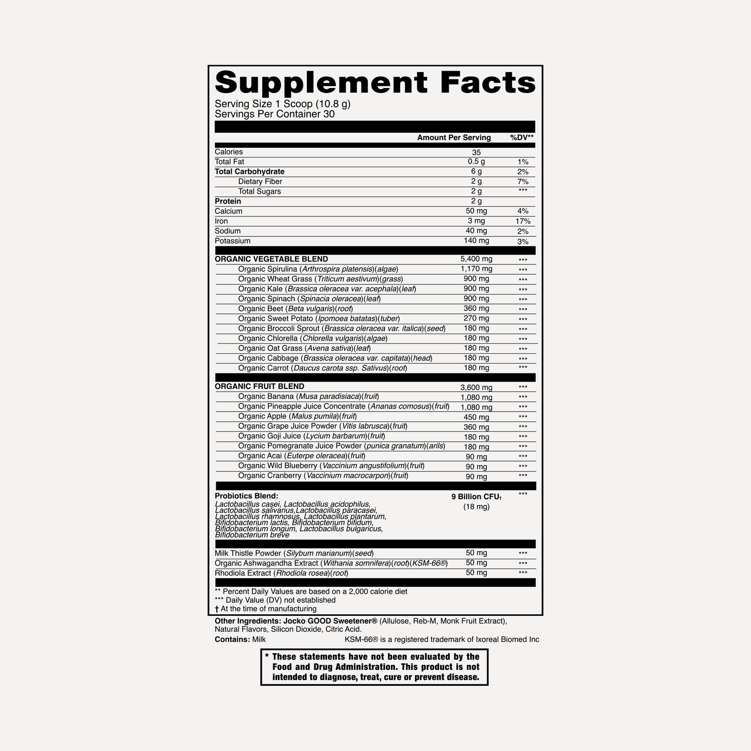 Jocko Fuel - Jocko Greens - Peach - The Fight Hub