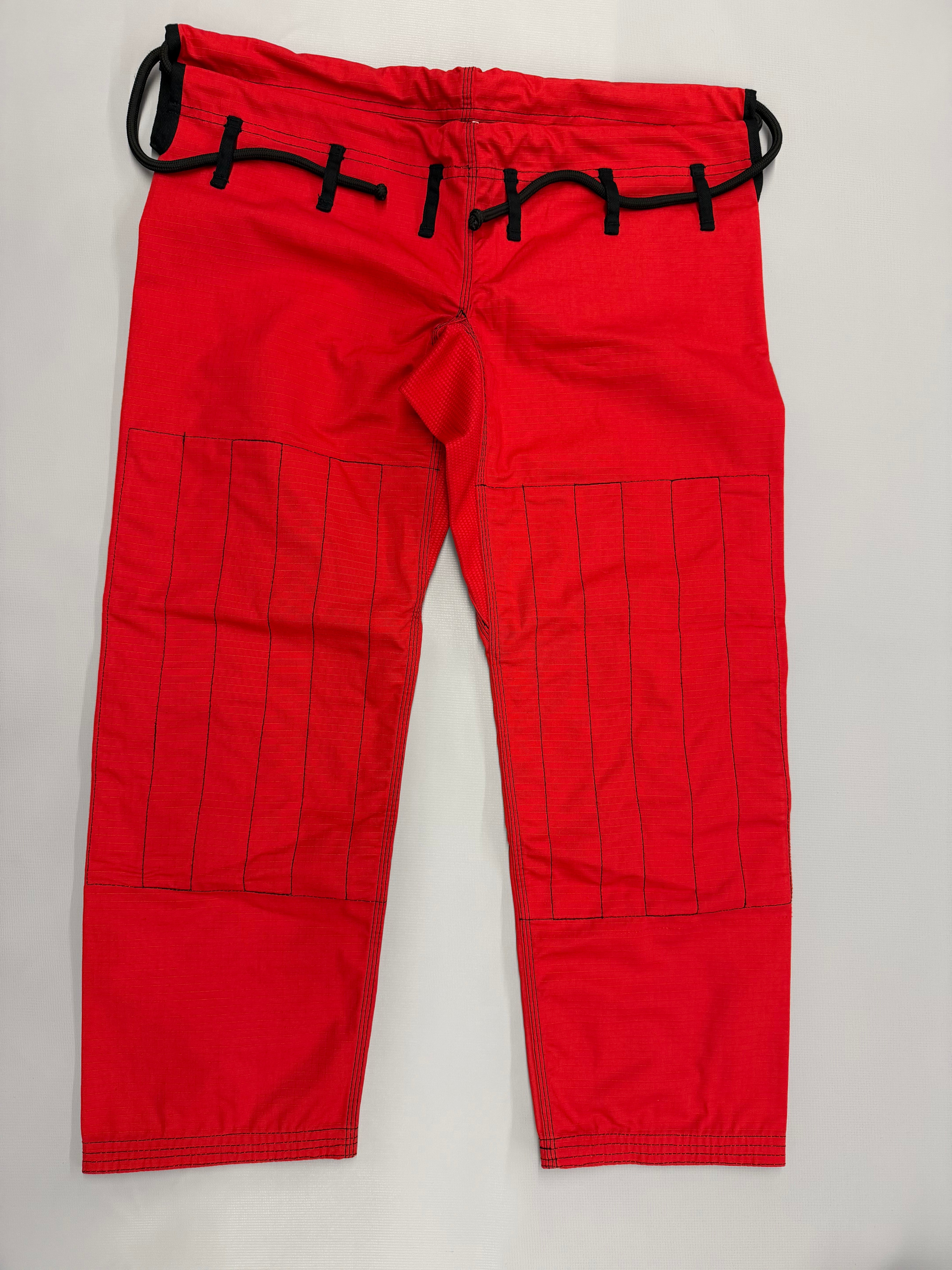 Pearl Weave BJJ Gi – Adult (Red with Black Contrast Stitching)