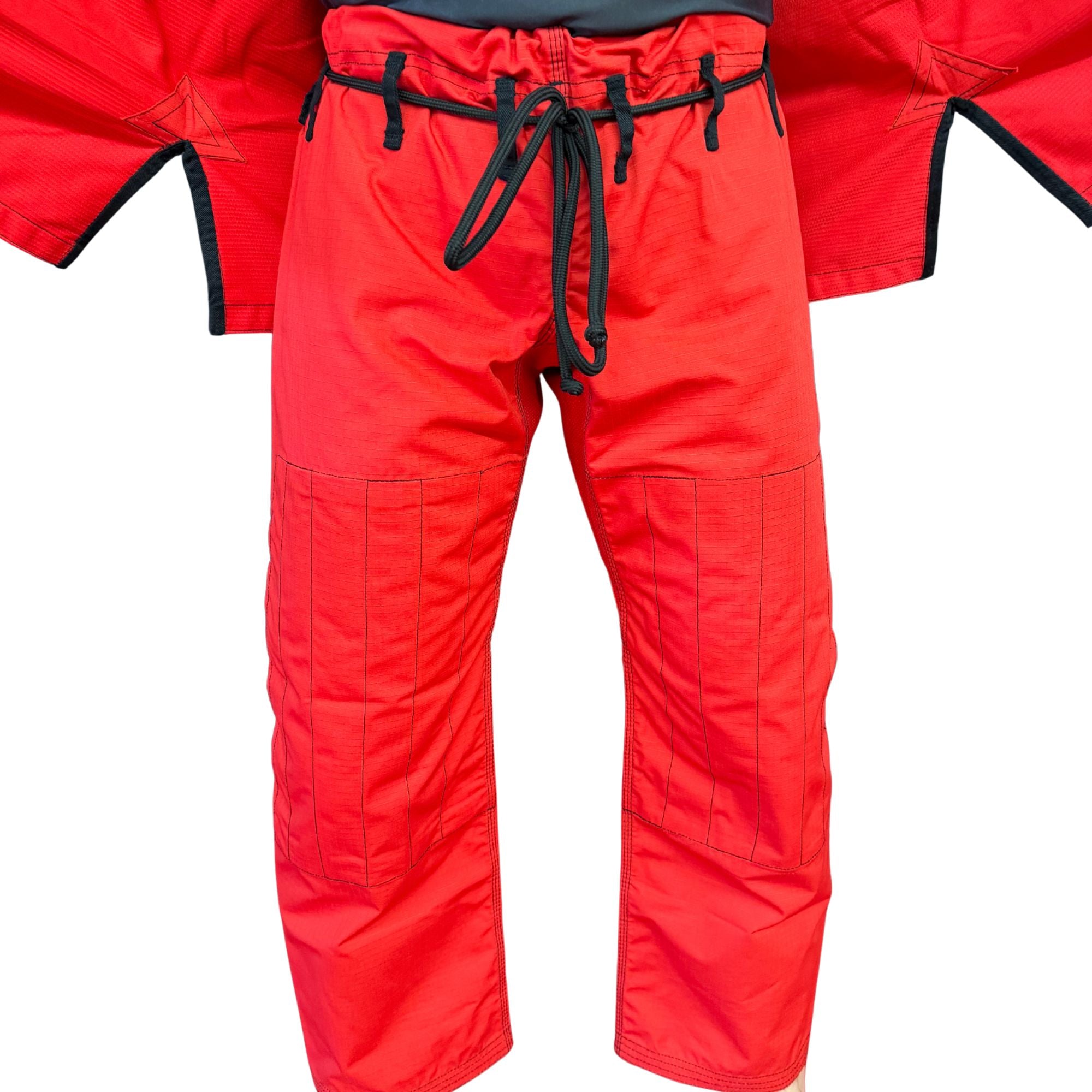 Pearl Weave BJJ Gi – Adult (Red with Black Contrast Stitching)