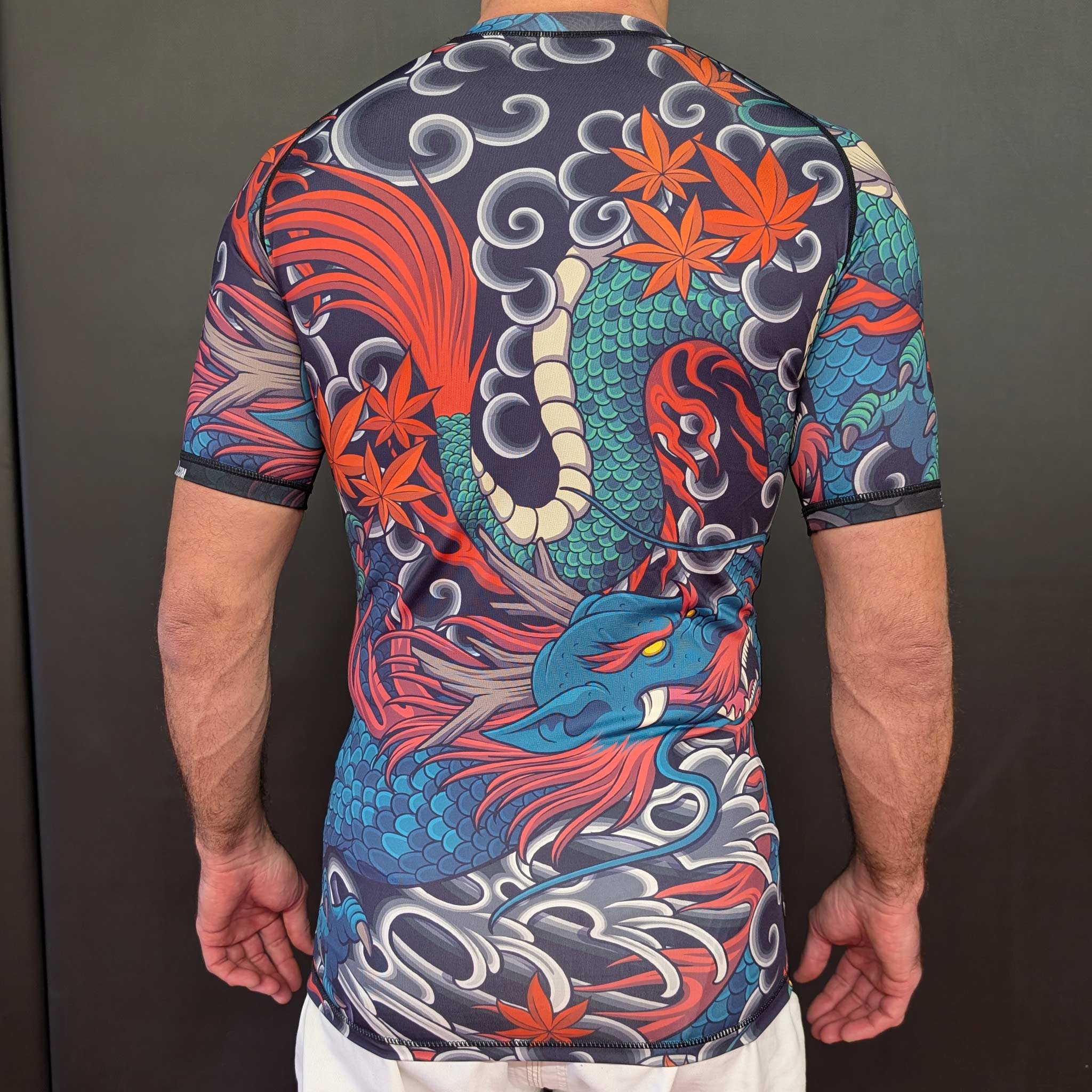Japanese Dragon BJJ Rashguard – Short‑Sleeve Training Shirt - The Fight Hub