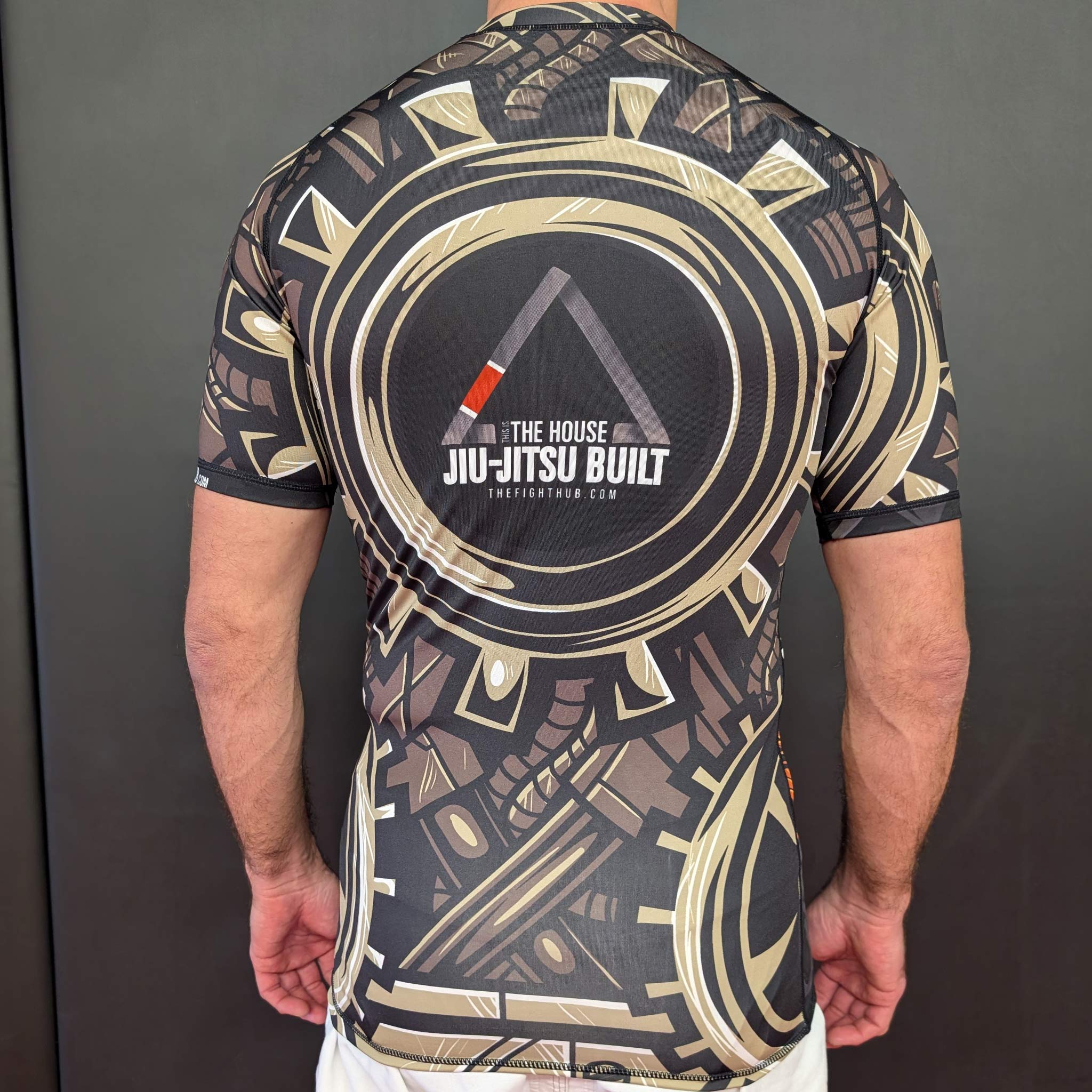 Robot Dinosaur BJJ Rashguard – Short‑Sleeve Training Shirt - The Fight Hub